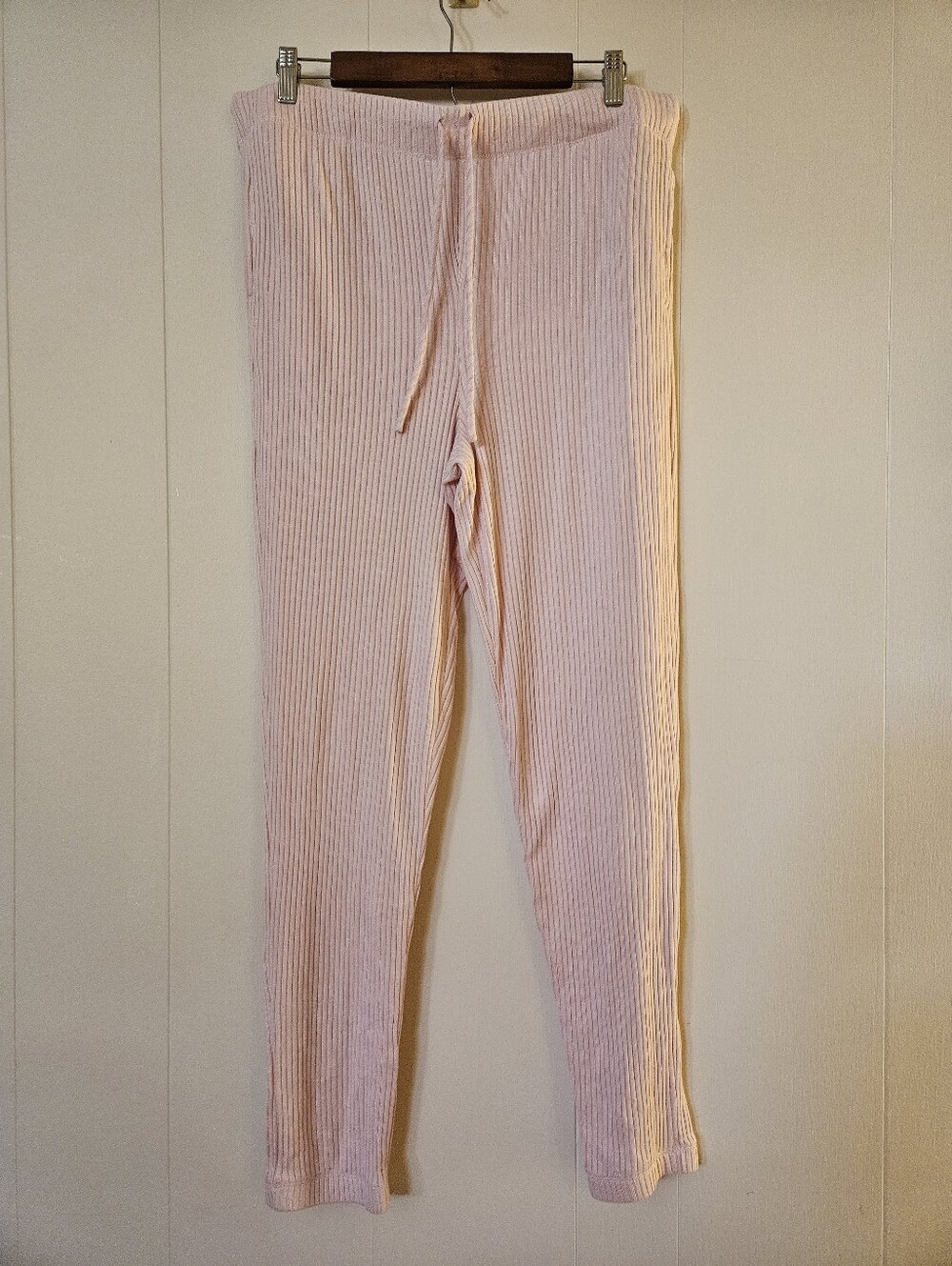 Cuddl Duds Light Pink Ribbed Pajama Pants